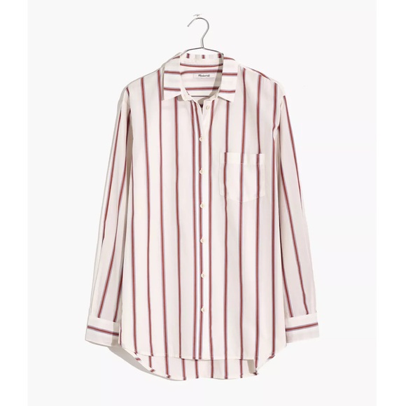 Madewell Oversized Ex-Boyfriend Shirt in Odessa Stripe | Size XS - Picture 2 of 13